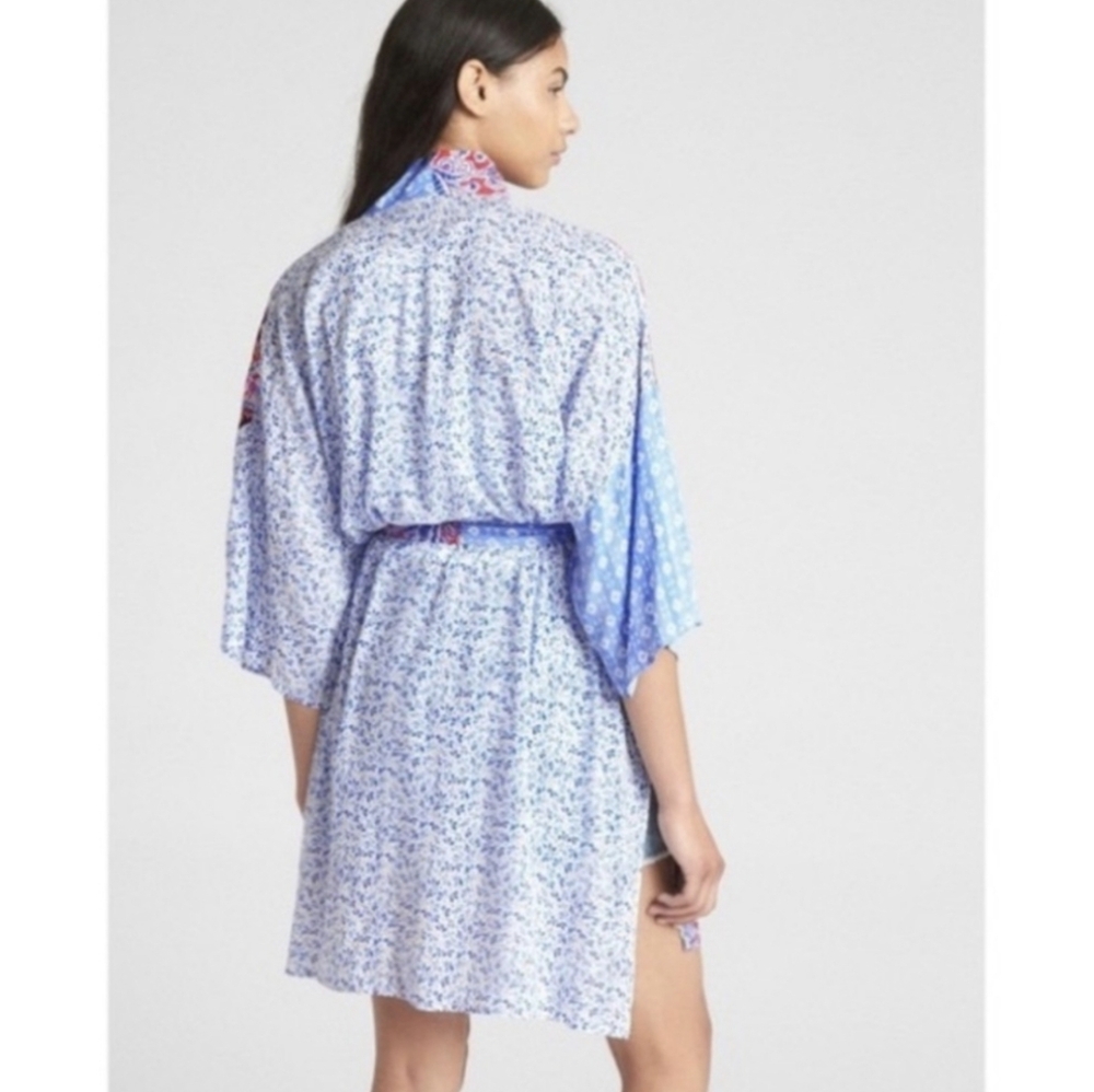 GAP Boho Festival Bandana Patchwork Kimono Cardigan Duster  Small Medium Robe - Picture 10 of 10